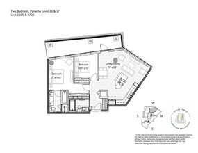 2 Bedroom 2 Bathroom 2606-PH floor plan